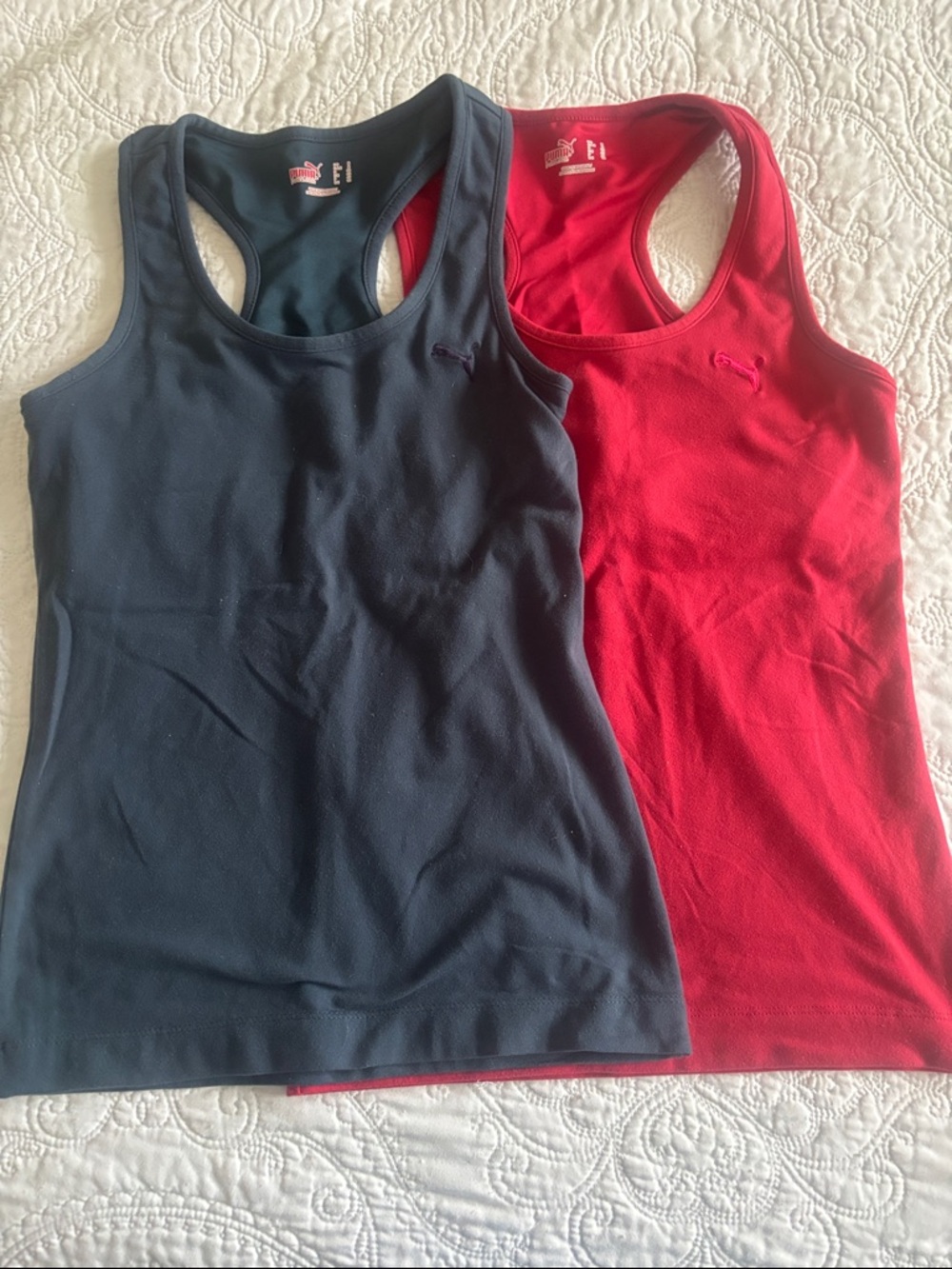 Puma Navy and Red Racerback Tank Tops - Pack of 2